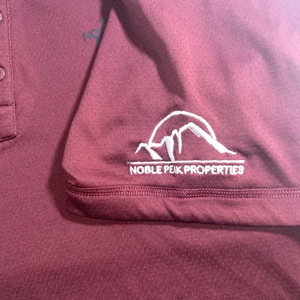 The North Face Mens‎ FlashDry Polo Shirt Burgundy Maroon Large Short Sleeve L